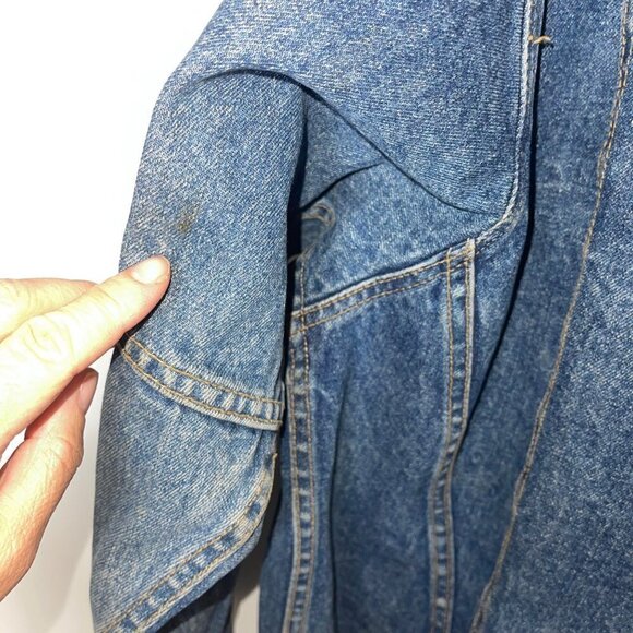 Vintage Freego Womens Denim Jacket Blue Size Medium Embellished Button Cotton - Picture 15 of 16